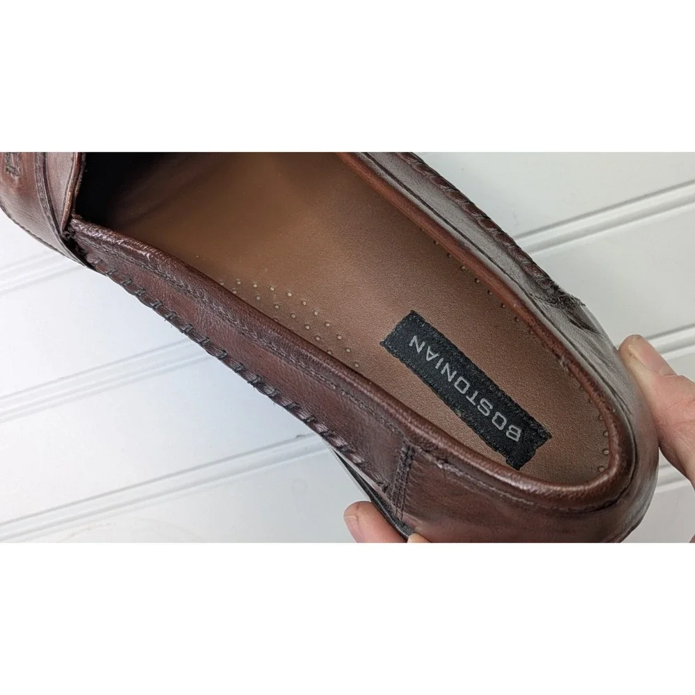 Bostonian Classic Leather Loafer Brown Slip On Men's Size 12M Shoes Flats Dress‎